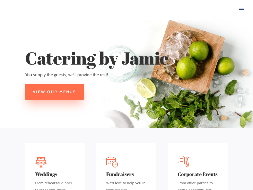 Catering by Jamie Website Screenshot
