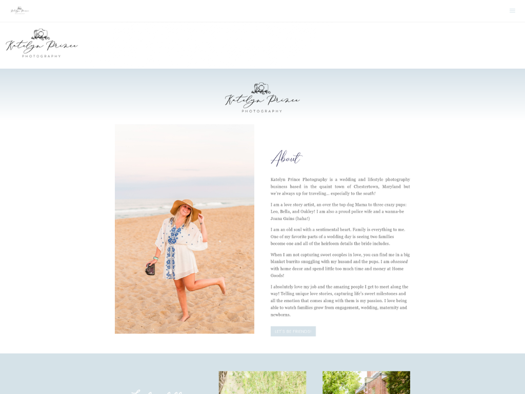 Screenshot of www.katelynprincephotography.com