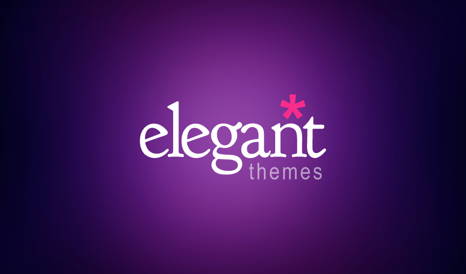 Elegant Themes Logo superimposed on a purple gradient background